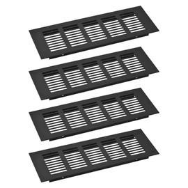 sourcing map 4pcs Rectangle Ventilation Grille Aluminum Alloy Mesh Air Vent Cover Louvered Ventilation Cover for Cabinet Wardrobe Shoe Cabinet Closet, 225x80mm/8.86"x3.15"