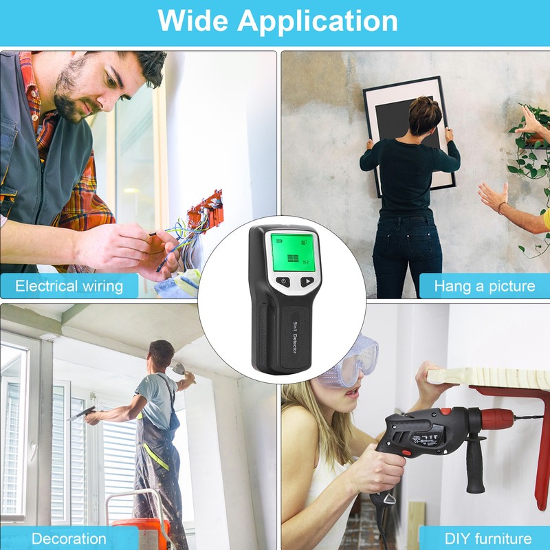 Stud Finder Wall Scanner Sensor 5 in 1 Detector HD