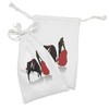 Ambesonne Spanish Fabric Pouch Set of 2, Bullfighter in Action