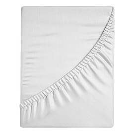 Venice Home 100% Cotton Fitted Sheet Only - Deep Pocket up to 16inch - All-Around Elastic - T-Shirt Fabric Jersey Knit - Extra Soft - Easy Fit - All Season - Comfy (White, Twin)