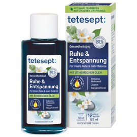 tetesept Rest & Relaxation Bath - Health Bath with 5 Essential Oils for Inner Peace and More Balance - Cosmetic Bath Additive with Skin Care Formula - 1 x 125 ml