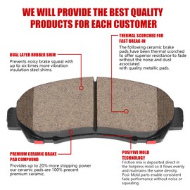 HECHENQICHE Ceramic Front Brake Pads for Acura RDX/TLX, for Honda CR-V/Accord Crosstour/Odyssey/Passport & Subaru Legacy