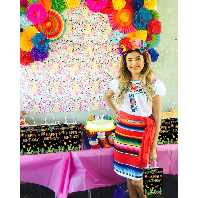 16 bolsas mexicanas para fiestas de cumpleaños, fiestas de cumpleaños,