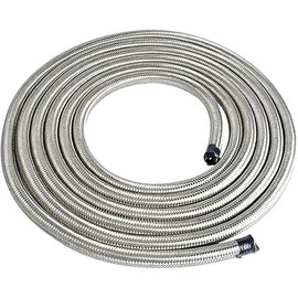 6AN 5Feet Stainless Steel Nylon Braided Fuel Line Hose Oil Gas Hose Oil Line Hose Silver