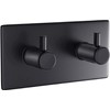 Ganchos Dobles para Toallas, Montaje en Pared, Negro Mate, 9