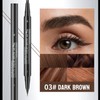 Eyebrow Pencil Dark Brown, Smudge-proof Eyebrow Pencil with 2 Fork