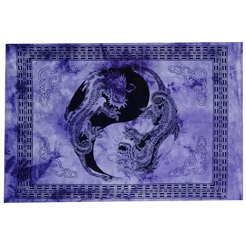 Purpledip Wall Poster Dragon Yin Yang Bohemian (20076)