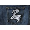 Cobra White Patch - 3.5x4 inch. Embroidered Iron on Patch