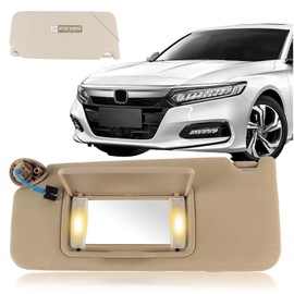PEVAST Left Driver Side Sun Visor Compatible with Honda Accord 2008 2009 2010 2011 2012 2013 2014 2015 2016 2017,Sun Visor Replace 83280-TA0-A91ZB(Beige)