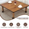BUSVORES Japanese Foldable Coffee Table, Portable Low Tea Table Wooden