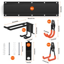 FNFAI Garage Wall Organizer,48 Inch Garage Storage Rack,Garden Tool Organizer With Large Storage Space,Easy Assembly,for Shovels,Rakes,Brooms & Yard Tools