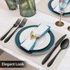 LIANYU 36-Piece Black Flatware Set with Steak Knives, Stainless Steel