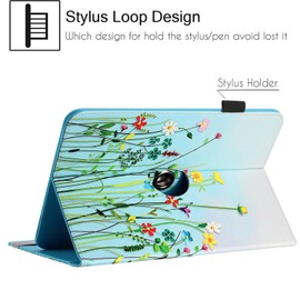 Pudazvi Universal 11 11.5 Inch Android Tablet Case,360 Degree Rotatable Kickstand Multiple Viewing Stand Case Cover for 10.5" 10.9" 11" 11.5" and All 10.5-11.5 Inch Touchscreen Tablet,Flower Grass 08