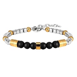 Feifuli Bracelet for Men Adjustable Beaded Bracelet with Different Style Stone, Stainless Steel Bracelet women mens jewelry (Model:RD-JN1298)