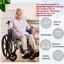 Suzile Wheelchair Cushion Wheelchair Seat Cushion with Strap Recliner Suitable for 18 Inches Armrest and Support for Senior(Navy Blue)