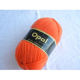 Opal Plain (425m) 4-Ply Yarn - Wool Blend, Bright Solid Colours, Yarn for Warm Socks and Sweaters, 5181 Orange, 1 x 100 g