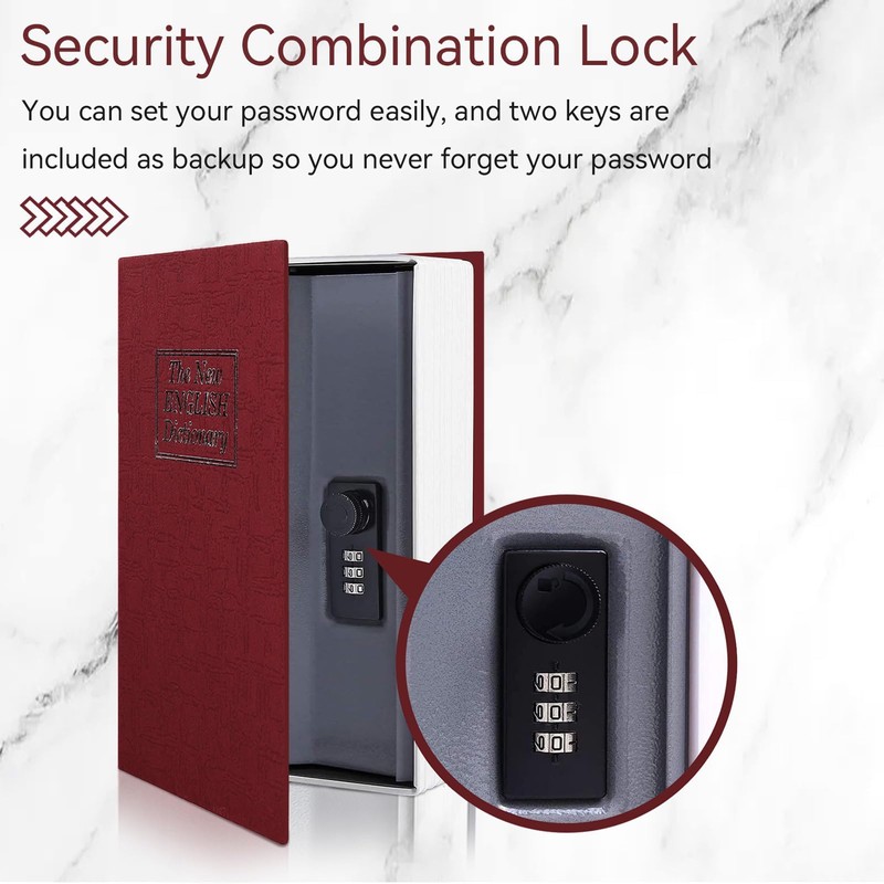 BuchSafe with Combination Lock, Book Safe Dictionary with Secret Hide,