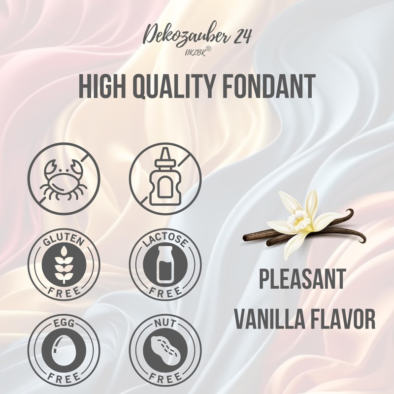 Dekozauber24 Fondant Icing Multipack, 5 Colours, 100g (3.5oz) rolling fondant