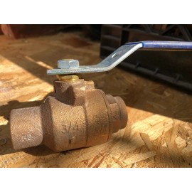 NIBCO 3/4 INCH NIBCO BRONZE BALL VALVE WITH SOLDER ENDS