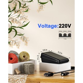 VHBW for Singer Sewing Machine Foot Pedal,359102-001 Compatible with Singer 2263,4423,e99670, 8280,4452,2277,4411,3116,3337,1304,M3220,3342,4432,1120,50t8,3232,1507, D-Shape Plug ​Foot Pedal