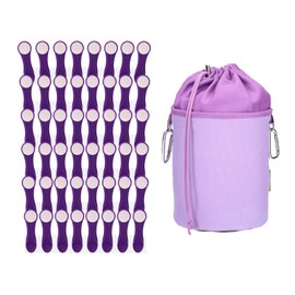 48 Clothes Pegs Laundry Clips with Stainless Steel Compression Springs and Soft Touch Lilac White 1 Canvas Clothes Peg Bag Purple Grey