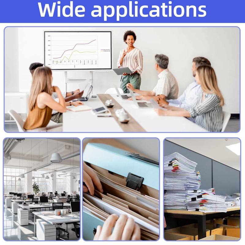 HARY 15PCS Slide Binders A4-1cm Plastic Spine Binding Bars for