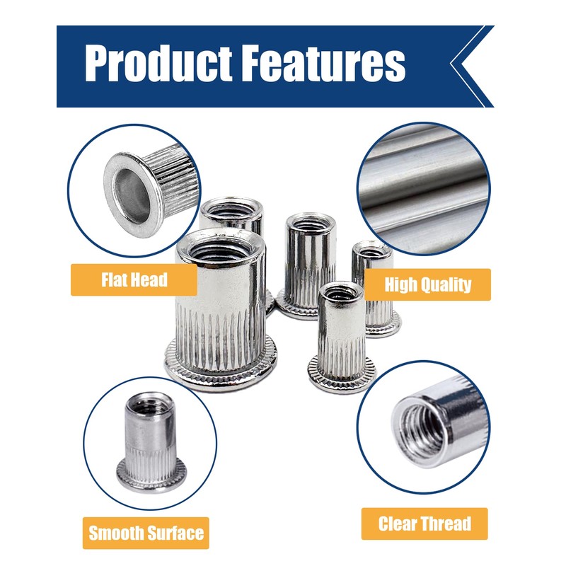 SAE Rivet Nut Kit 216cs 8-32 10-24 1/4-20 3/8-16 5/16-18
