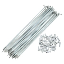 A ABSOPRO 36 Set 14G Bicycle Spokes 154mm Bike Wheel Spokes Galvanized Carbon Steel Silver Tone