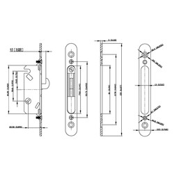 Rockwell Security Sonoma Patio Sliding Door Handle Set with Mortise Lock and Keeper Matte Black Finish Fits 1-1/2 and 1-3/4 Inch Thick Doors with 3-15/16 Inch Screw Holes CTC