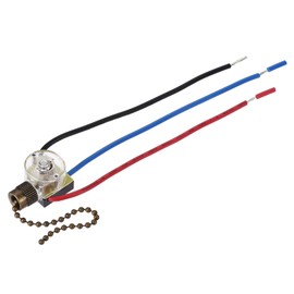 MECCANIXITY Pull Chain Switch 3 Way 3-Wire Replacement ZE-110 for Ceiling Fan Lamp Light Clear Bronze Pack of 2