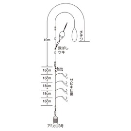 Sasame S-552 Ultra Easy Flying Sabiki Set, M