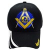Master Mason Baseball Cap Black n White Hat Masonic Emblem