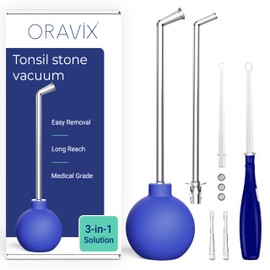Oravix Tonsil Stone Vacuum, Tonsil Stone Remover Vacuum Suction, Tonsil Stone Cupping Tool, Tonsil Stone Removal Tool with Suction, Tonsil Stones Removal Vacuum, Tonsil Stone Extractor - 3 in 1 Kit
