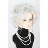 Lucoacos Old Lady Costume Wig and Accessories Set Silvery White