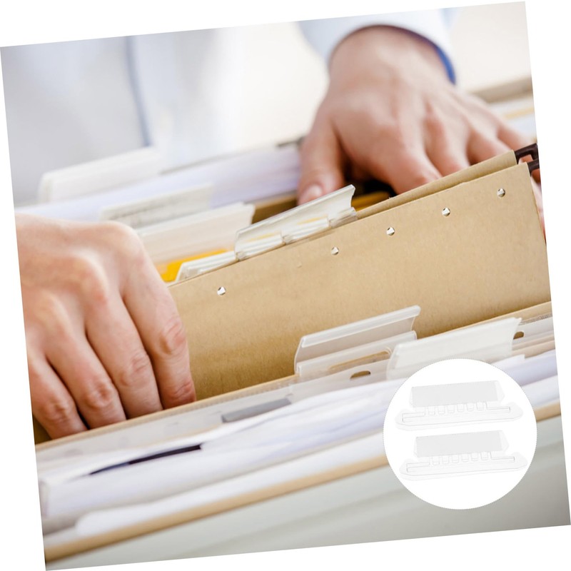 Operitacx Plastic Hanging File Folder Tabs 50pcs Set for Easy