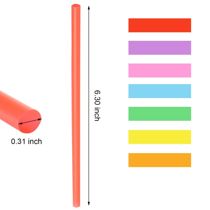 200 Pack Jumbo Smoothie Straws , Chetexus Colorful Disposable Plastic