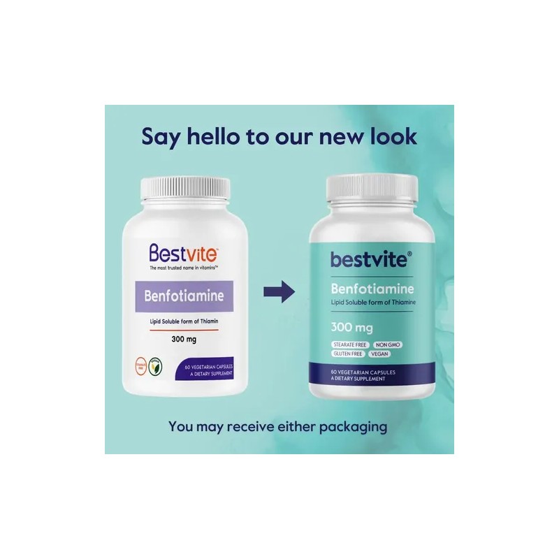 Bestvite Benfotiamina 300mg 60 Cápsulas Veganas Na