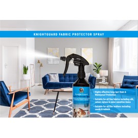 KnightGuard Fabric Protector. Solvent Odourless Formula for Water-Sensitive & Delicate Fabrics. The Ultimate Professional Grade Treatment Against Oil & Water Based Stains. Carpets, Rugs & Upholstery