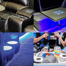 berjalan Set of 3 built-in plastic cup drink holder with drain for boat car marine RV (white)