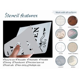 ED Laser Studio Stencil Vintage Garden Sign Floral Ornament Large Walls Stencils Painting Furniture Canvas Fabric Wood Patio Floor Home Decor Garden Concrete Crafts - Reusable Template QU69