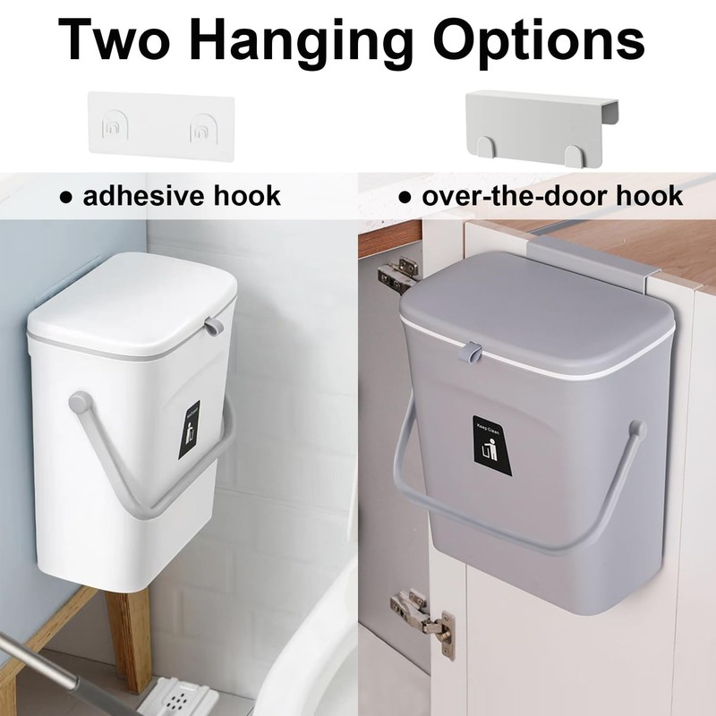 LALASTAR Kitchen Compost Bin for Countertop or Under Sink, Hanging