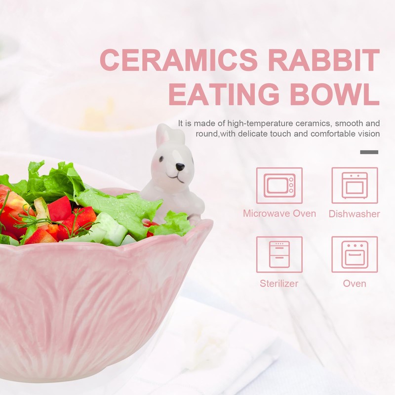 Holibanna Rabbit Bunny Ceramic Bowl Easter Fruit Bowls Easter Salad
