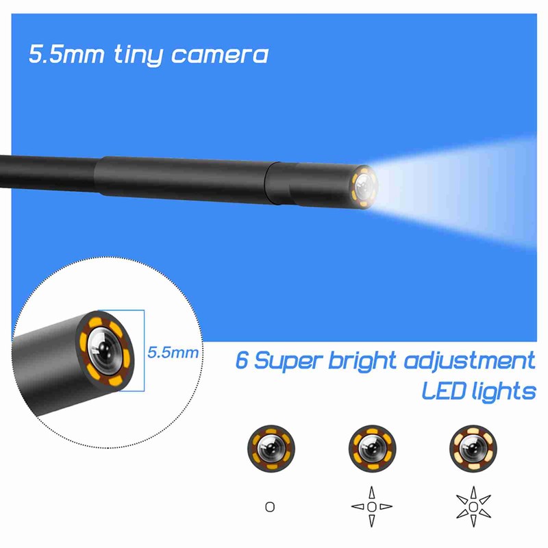 P40 Portable Handheld Industrial Endoscope Borescope Inspection Camera IP67 Waterproof