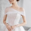 NICENEEDED Abnehmbarer Brautschal Aus Tüll Weiße Hochzeitsträger Puffkleid Schal Ärmelschals