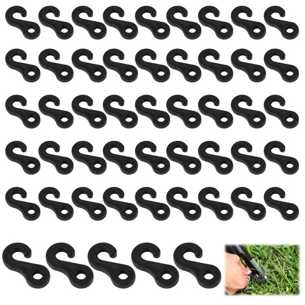 50 Pcs Camping Tent Hook Plastic S Hooks for Tents