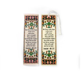Fabric Bible Bookmark with Bonus Tassel Bookmark - Isaiah 40:31: Those Who Hope in The Lord Bible Book Markers - Christian Bookmarks for Women & Men - Religious Bookmarks - Christian Gifts for Women