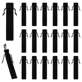 mkemka 20Pcs Black Velvet Pen Pouch Drawstring Pen Pouch Pen Sleeve Gift Bags Single Pen Sleeve Holder Soft Pen Pouches Pen Bag Case for School Office Business Gift