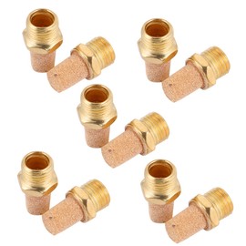 CATIEBYE 10pcs Silencer Compressed Air Pneumatic Mufflers Automatic Condensation Pump Npt Male Air Fittings 1/4 Npt Muffler Silnecer Hood Wall Mount Exhaust Muffler Air Exhauster Brass