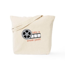 CafePress Sneak Peek Tote Bag Reusable Natural Beige Canvas Shopping Bag