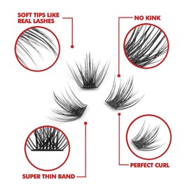 DIY Eyelash Extension, 3D Effect Individual Melt Flare Lash Cluster Natural Lashes Set, Home Eyelash Extension, D curl Lashes Pack 12mm,14mm (14MM-Sparkle)
